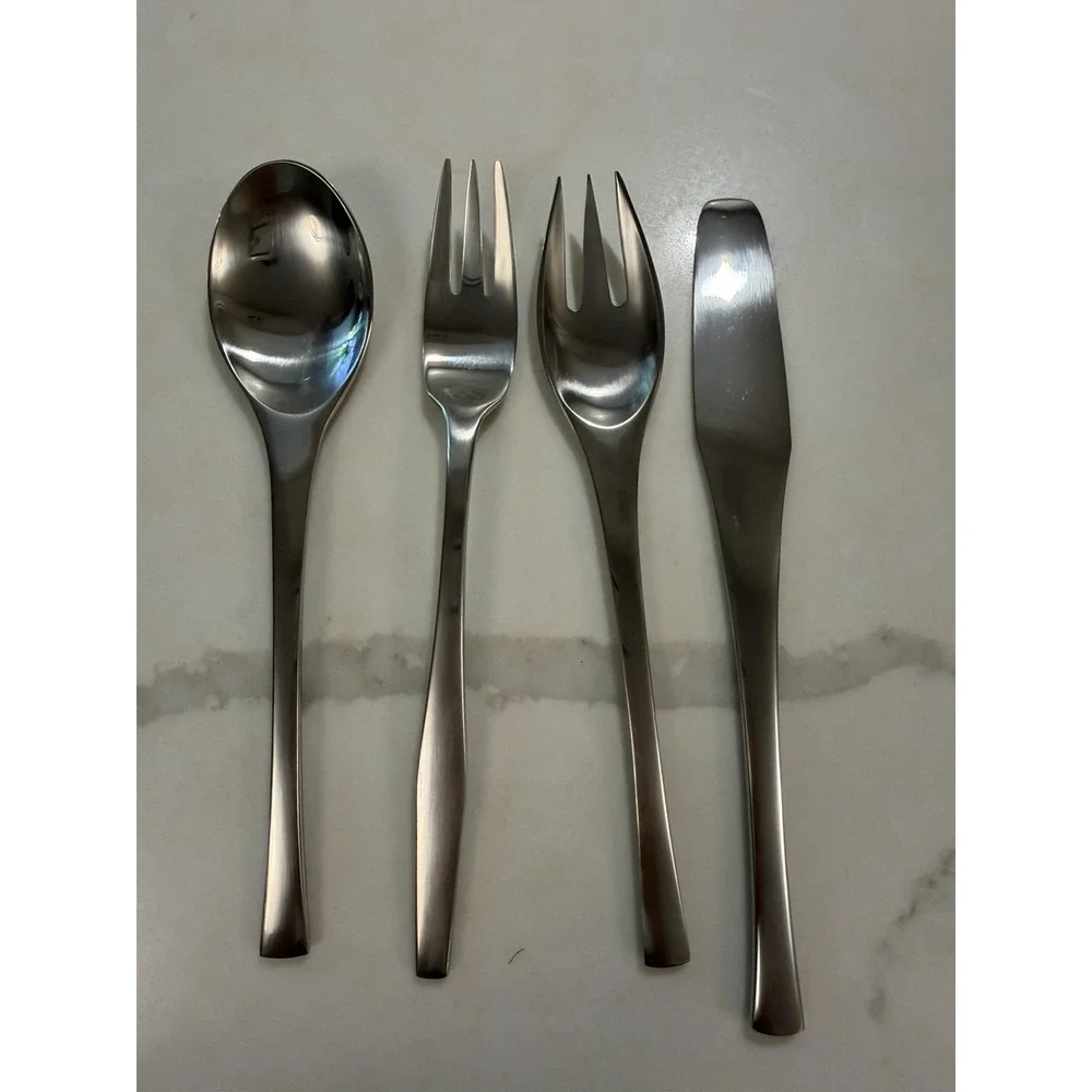 Dansk Lot Of 4 Piece Vintage Odin Silverware Salad Fork Knife Spoon Spreader